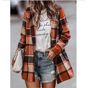 Spiced Pumpkin Open Front Jacket